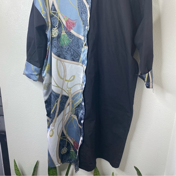 Kim Chul Ung Mode Shirt Dress Womens Runway Colorblock Top - Picture 6 of 9